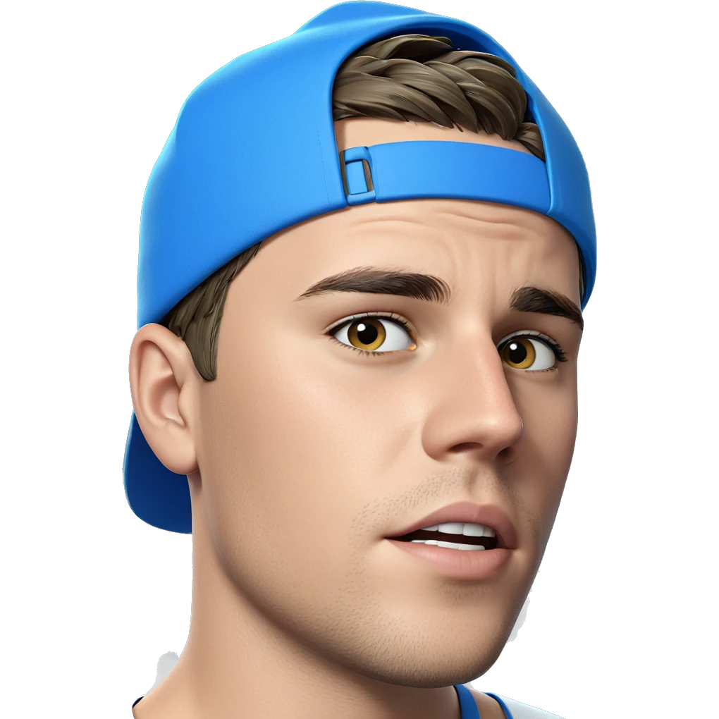 boy in blue cap portrait emoji