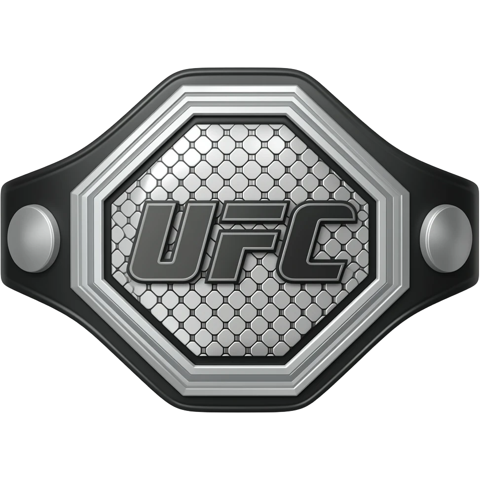 UFC belt silver, black, doesn't say UFC on it emoji