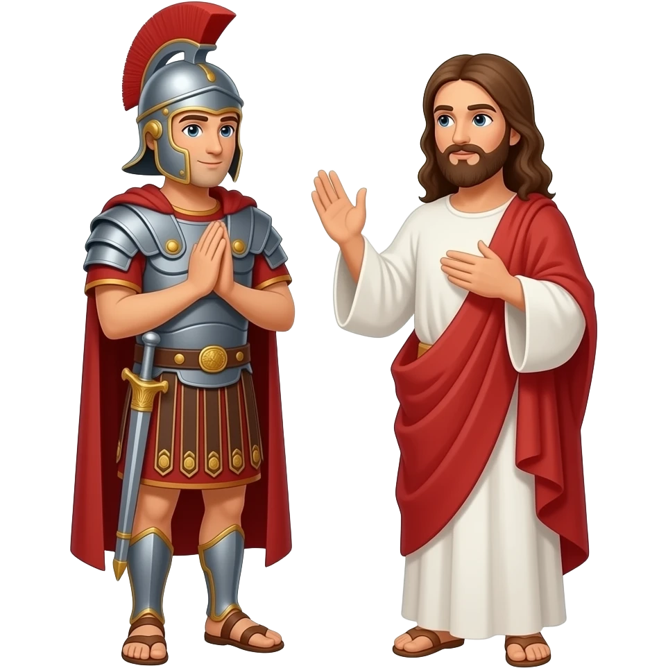 Roman solider worships Jesus emoji