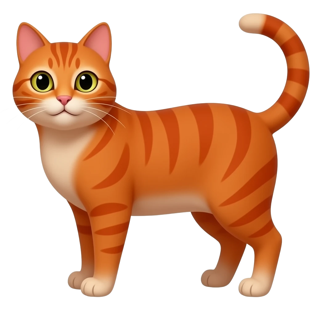 Эмодзи рижый кот в полный рост emoji