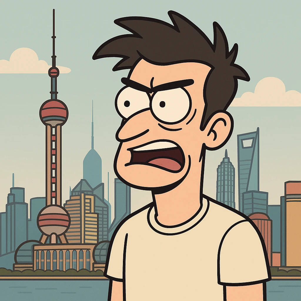Shanghai city skyline, minimalist flat design, soft pastel colors, simple shapes emoji