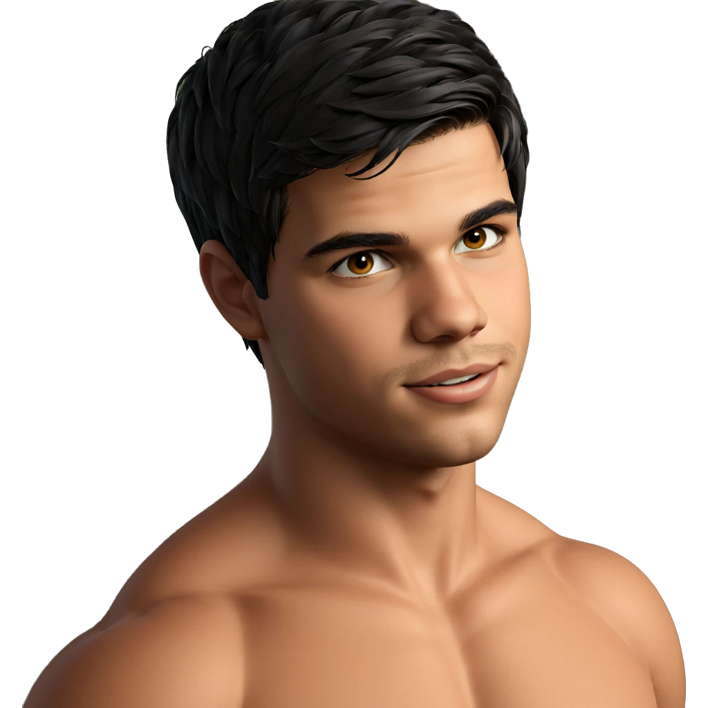 smiling topless male portrait emoji