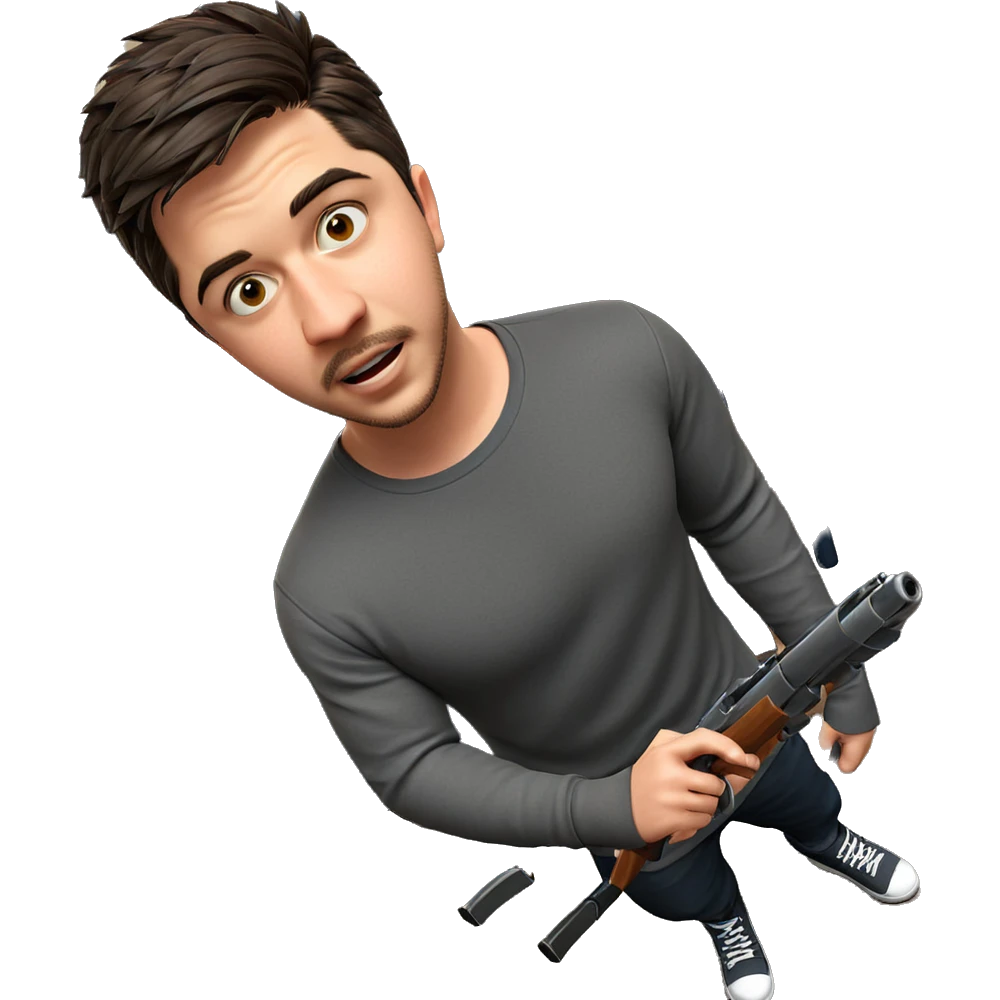 solo male with weapon indoors emoji
