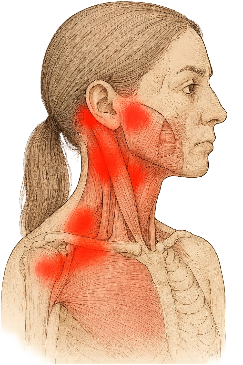 Donna con tante tensioni cervicali anatomica emoji