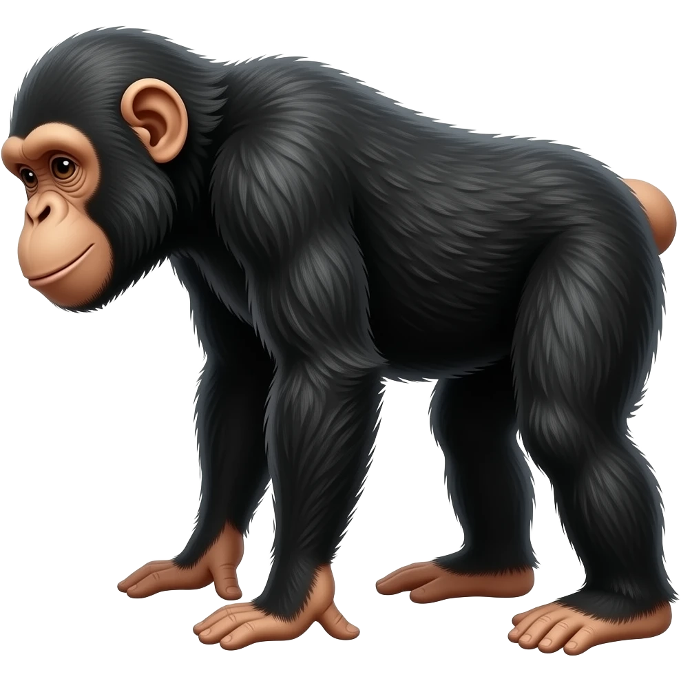 A chimp smelling his butt emoji