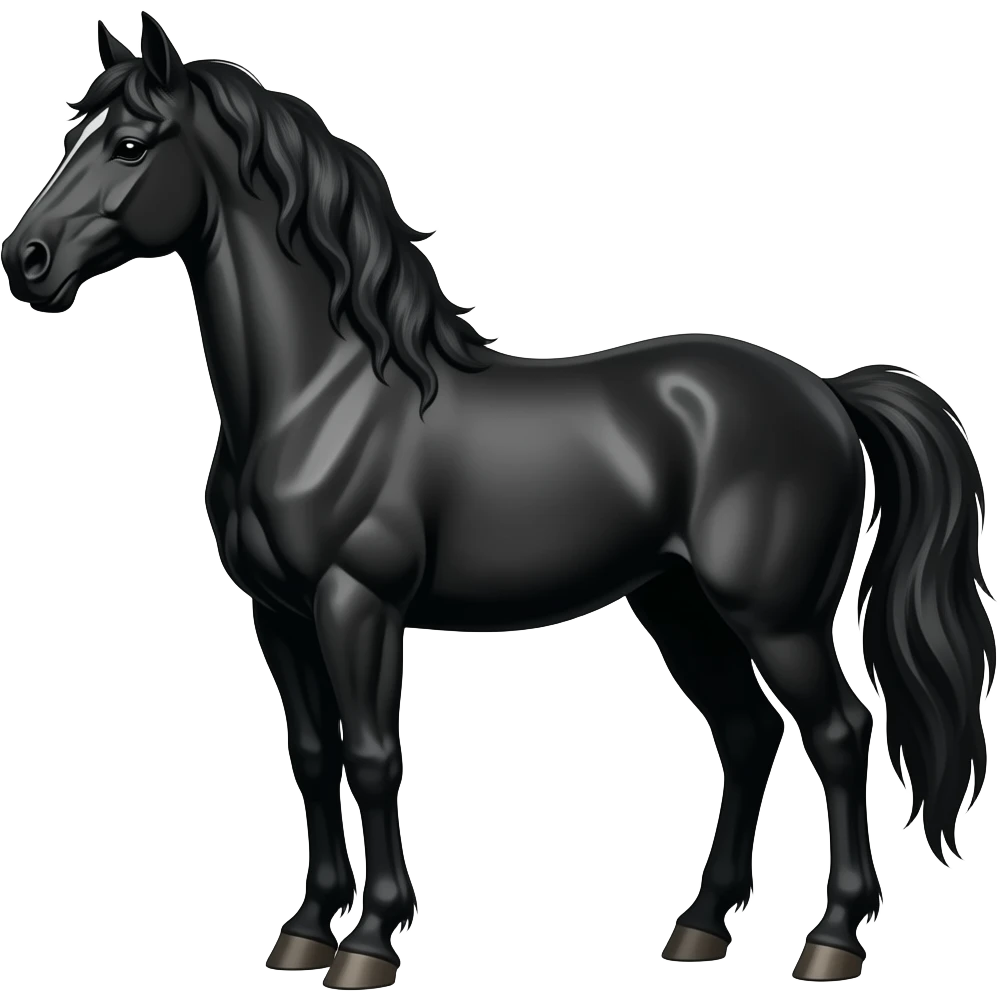 حصان اسود جامح ولكن بغيتو يكون على شكل ايموجي ماشي صورة emoji