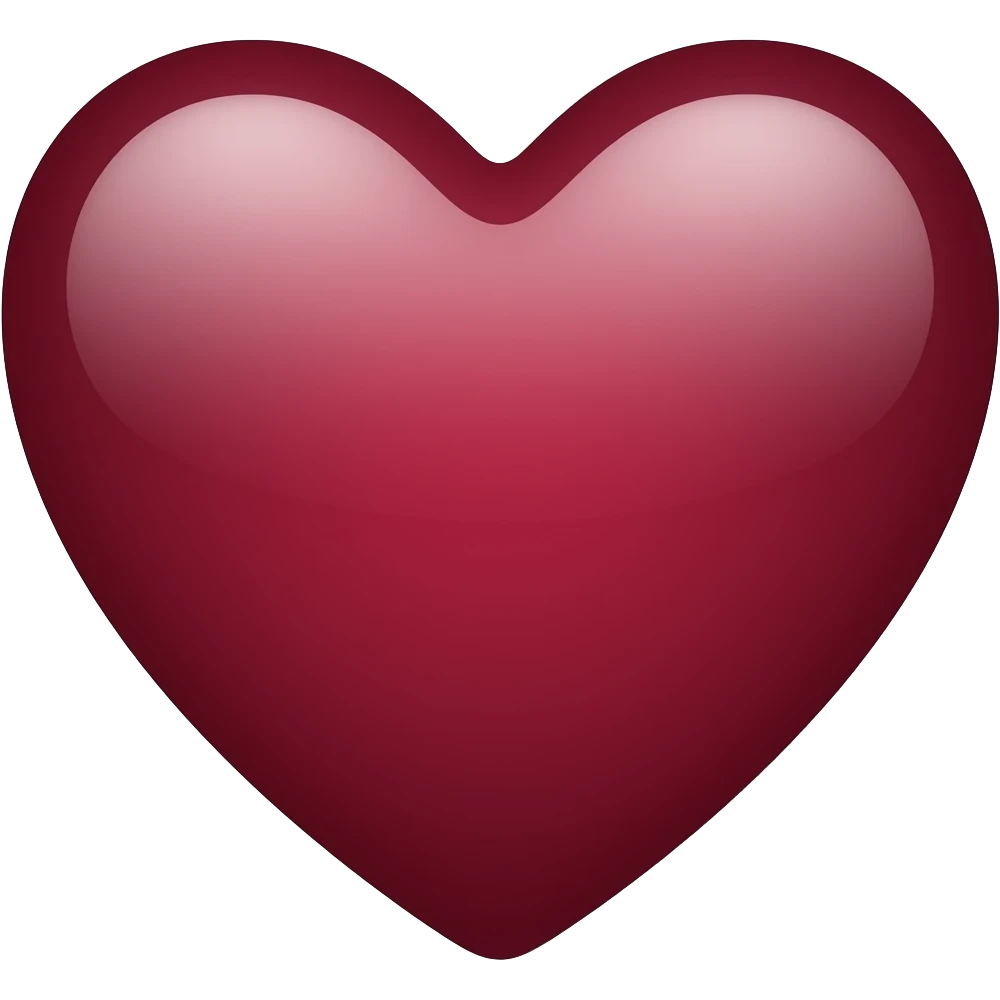 coração da cor vinho emoji