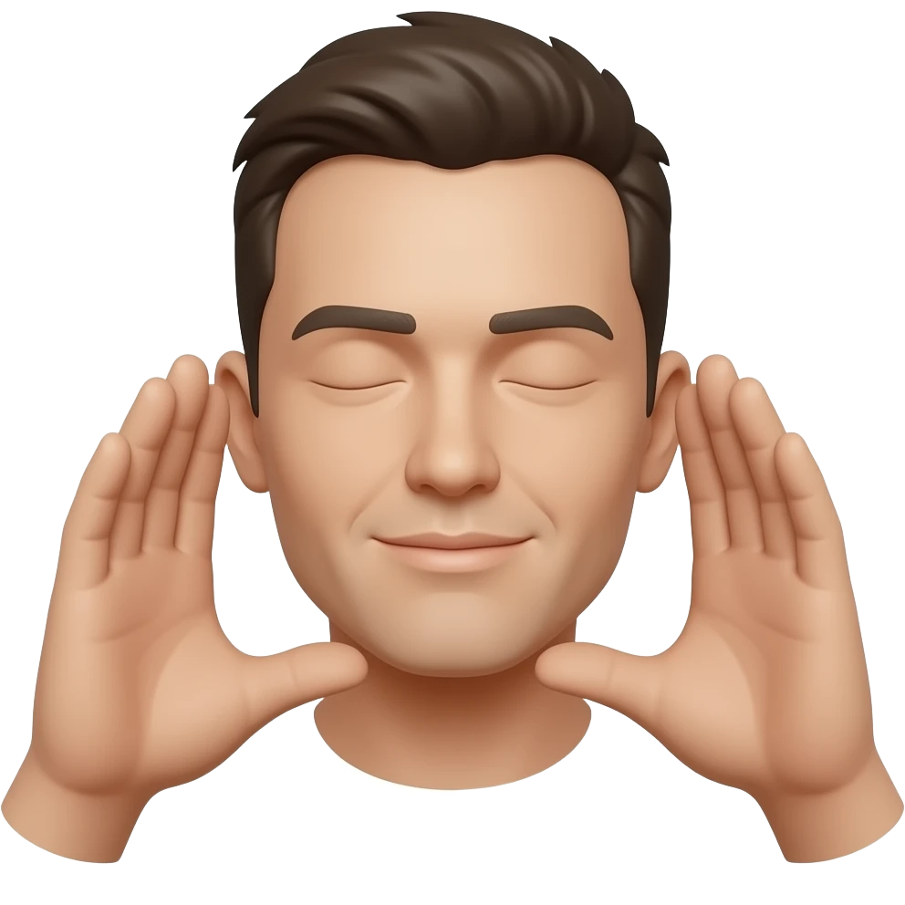 Faça uma sombra humana com as mãos do rosto emoji