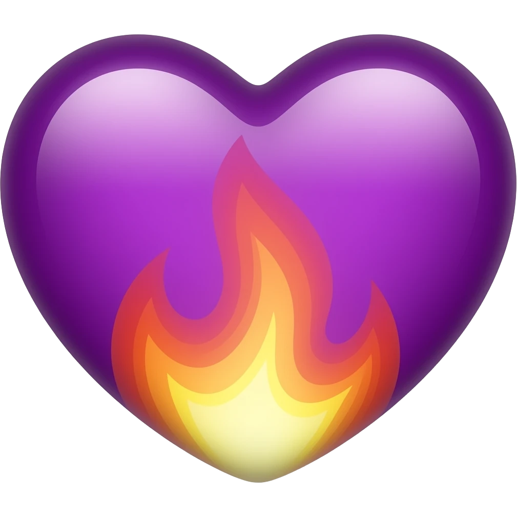 Flaming purple heart emoji