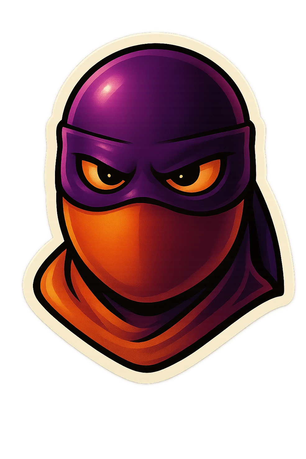 generate the face of a ninja turtle
Without showing teeth
It can't be green
maybe with a Nina mask instead of those stripes
It can't look too much like Nickelodeon's intellectual property.

Put on a traditional ninja mask that covers the entire face. emoji