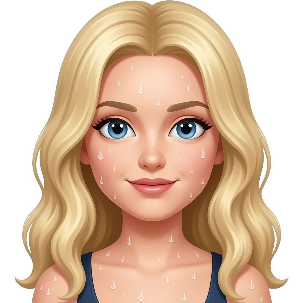 Blonde with wet pussy emoji