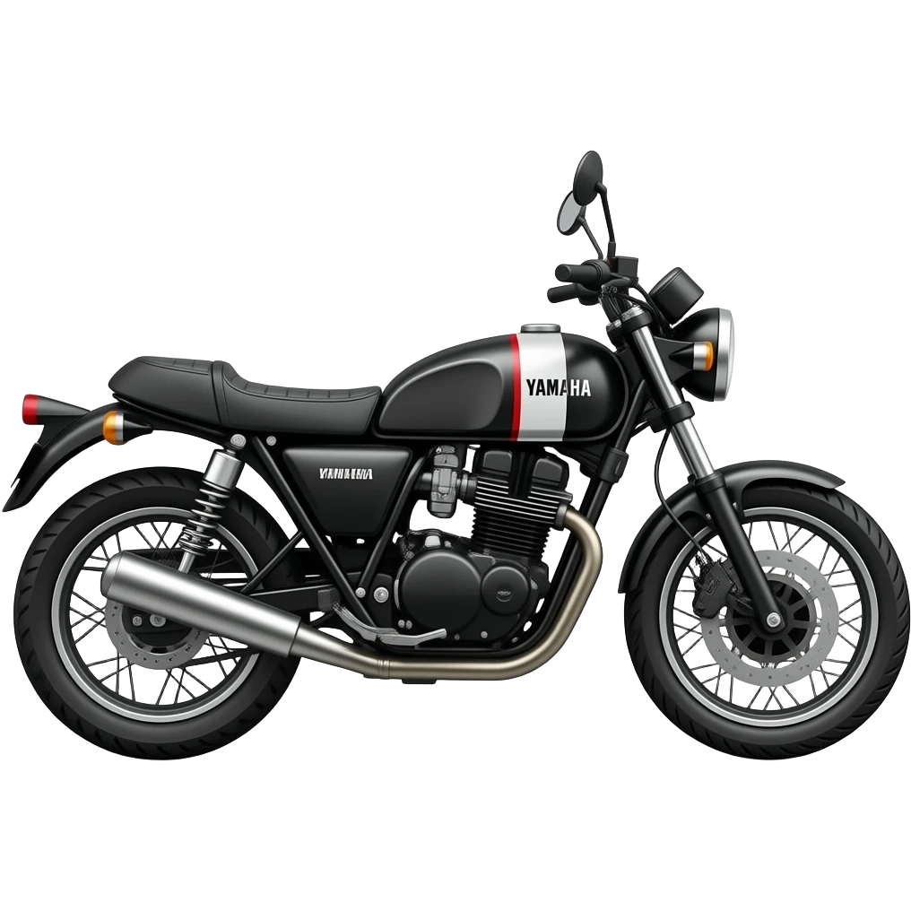 Create a custom emoji of Yamaha RX100 motorcycle, retro style, black and red, minimal design” emoji