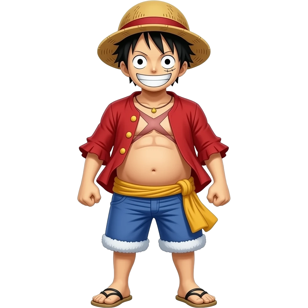 full body luffy with very big belly emoji