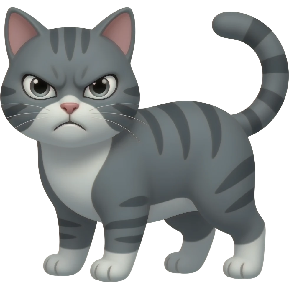 Gato gris enojadoo emoji