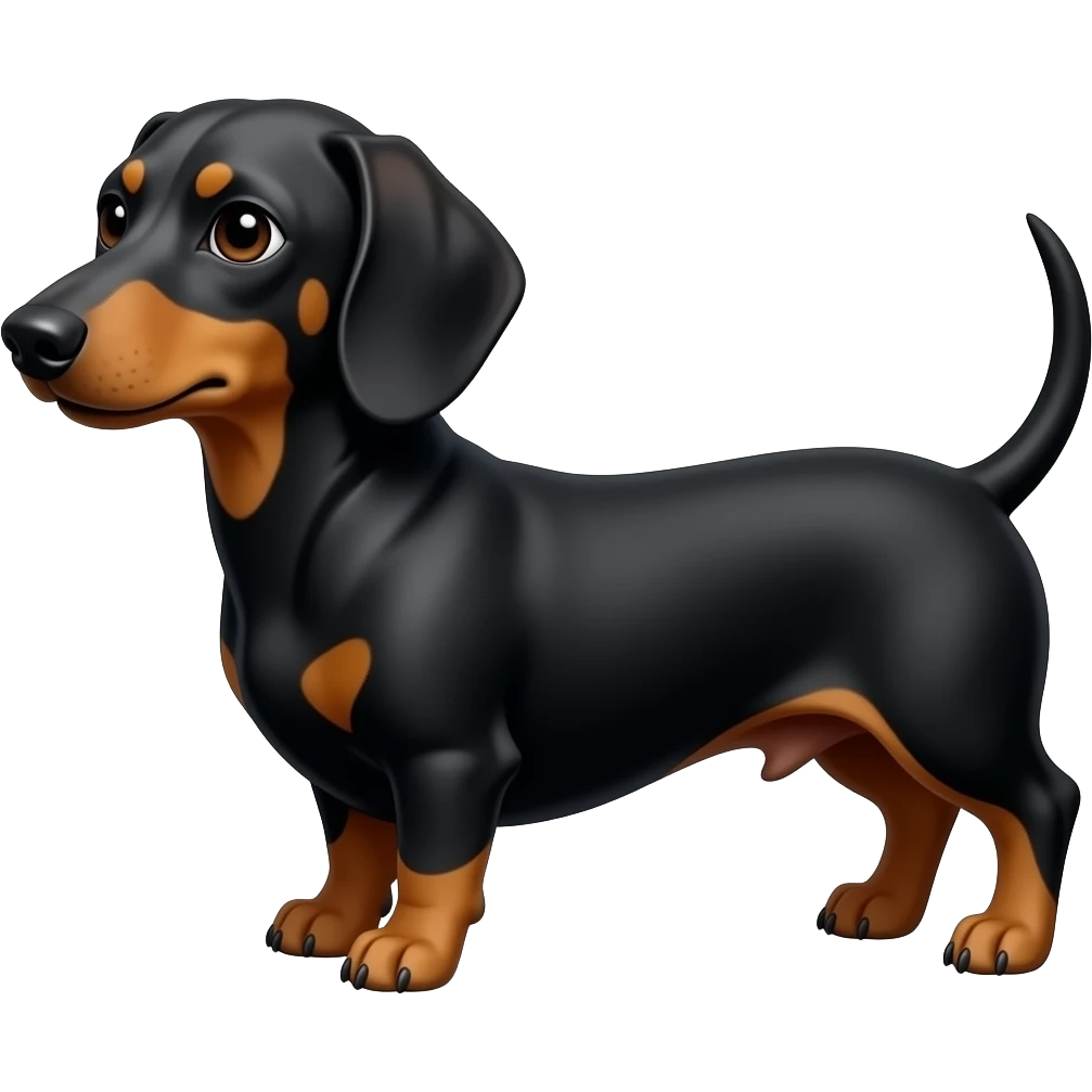 black and tan wiener dog thats longer than a house emoji