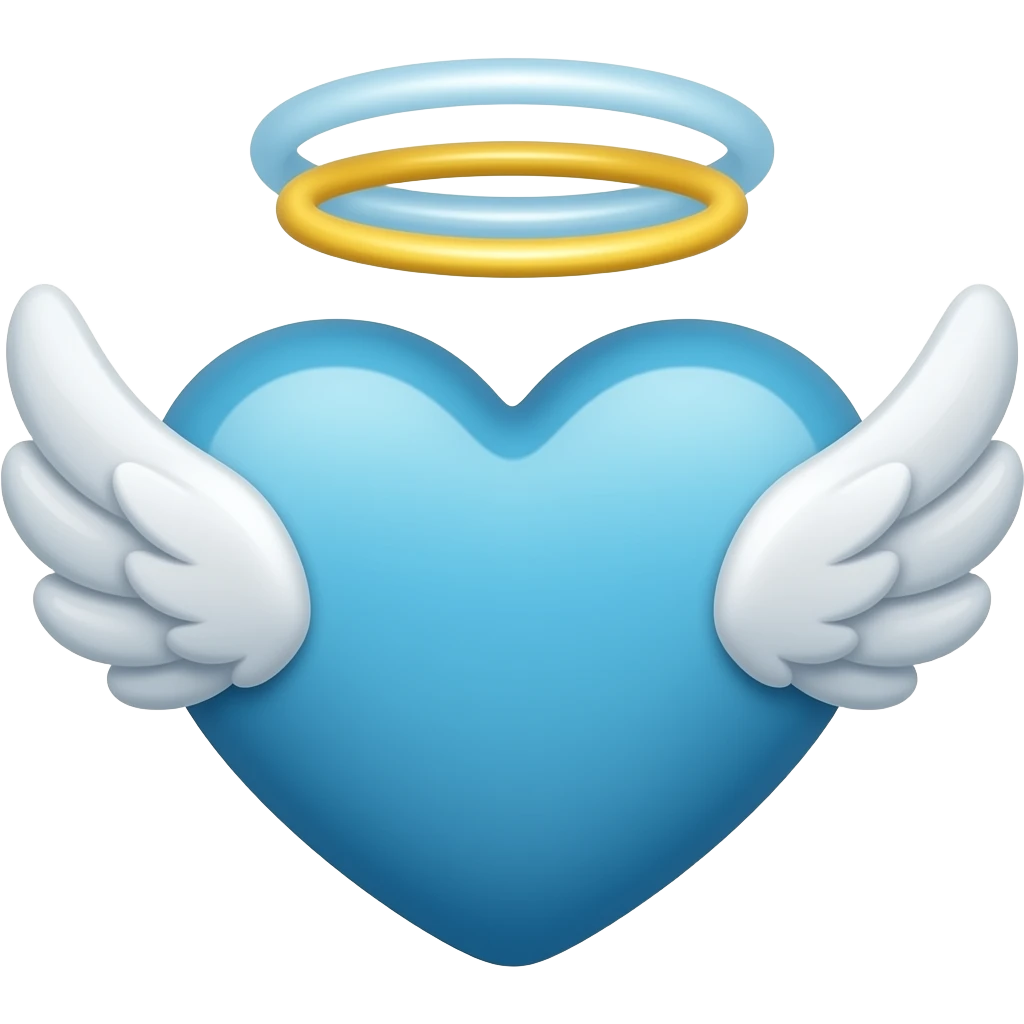Aile ange coeur bleu emoji
