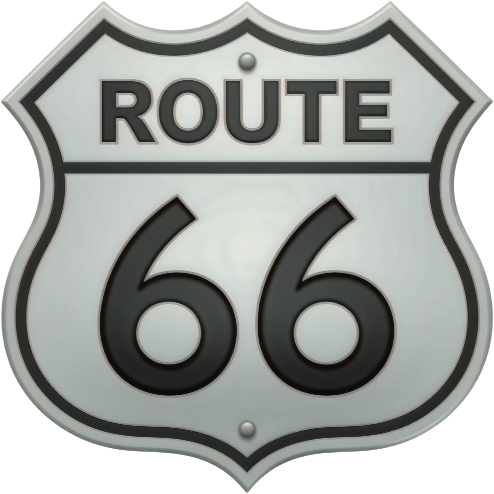 Make a black and white route 66 emoji emoji