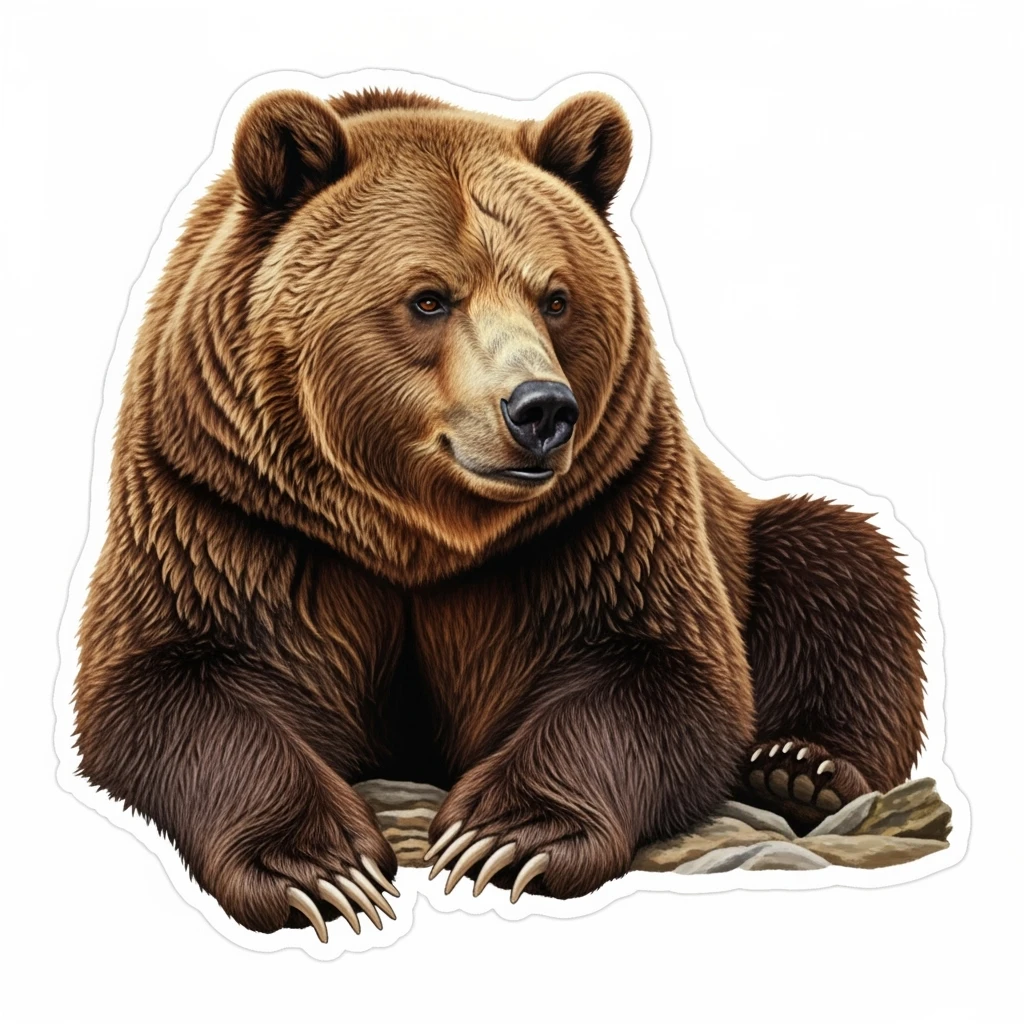Brown bear realistic sticker emoji