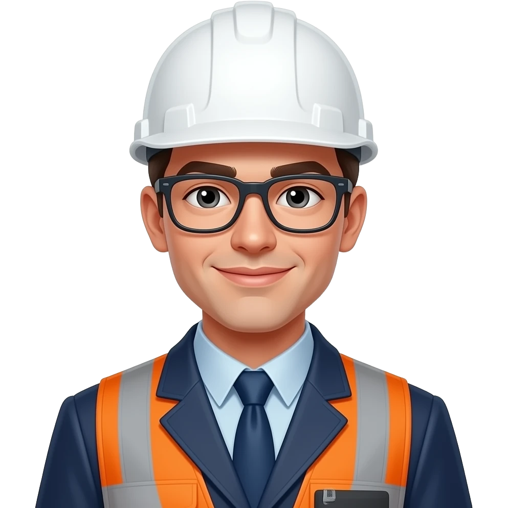 Ingeniero industrial  caco blanco joven emoji