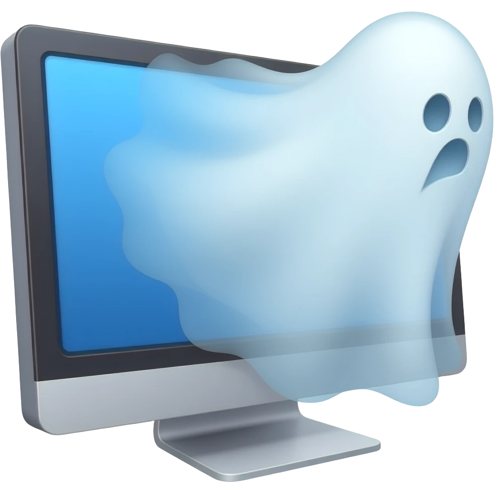 ghost coming out of a computer to the side emoji