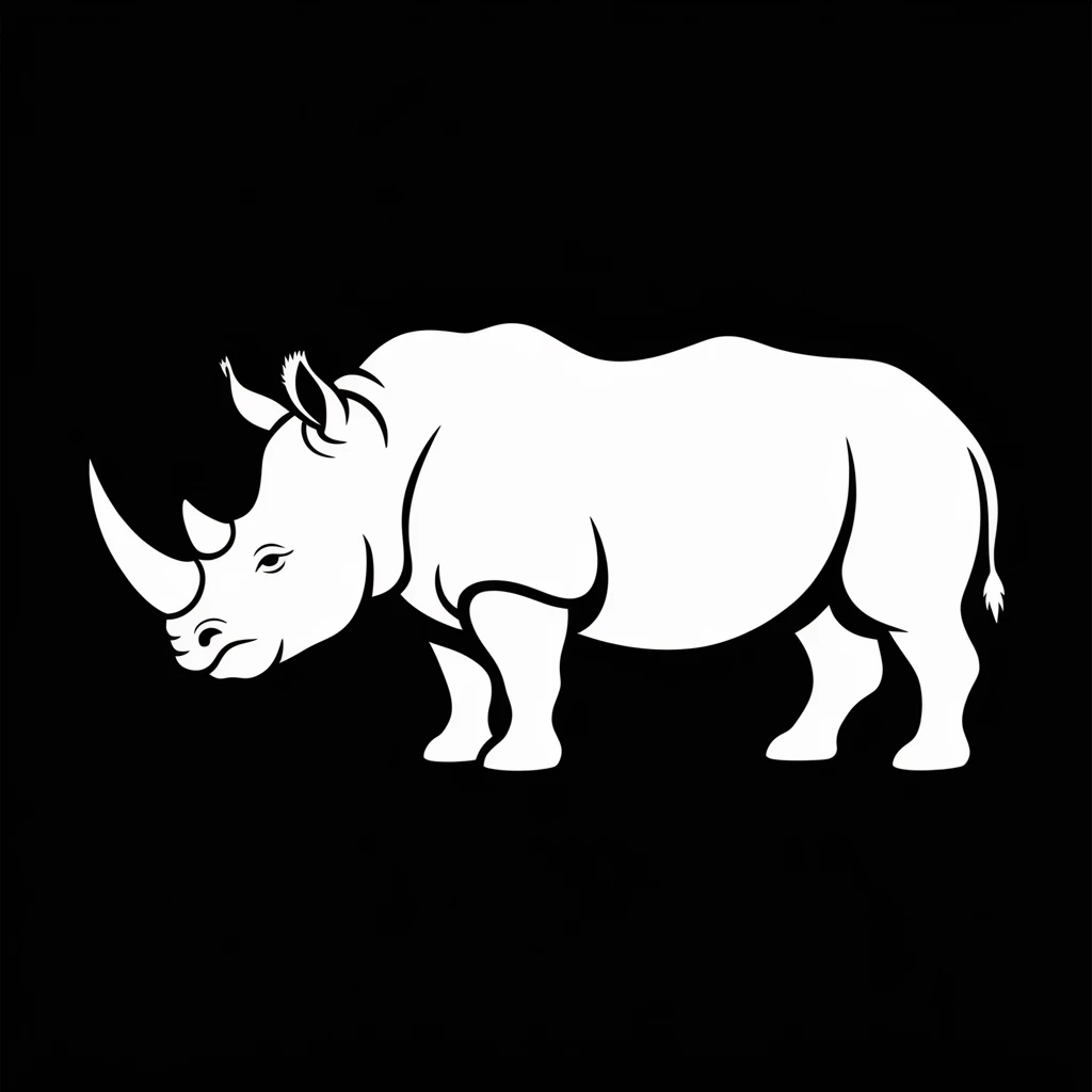 Rhino icon black silhouette emoji