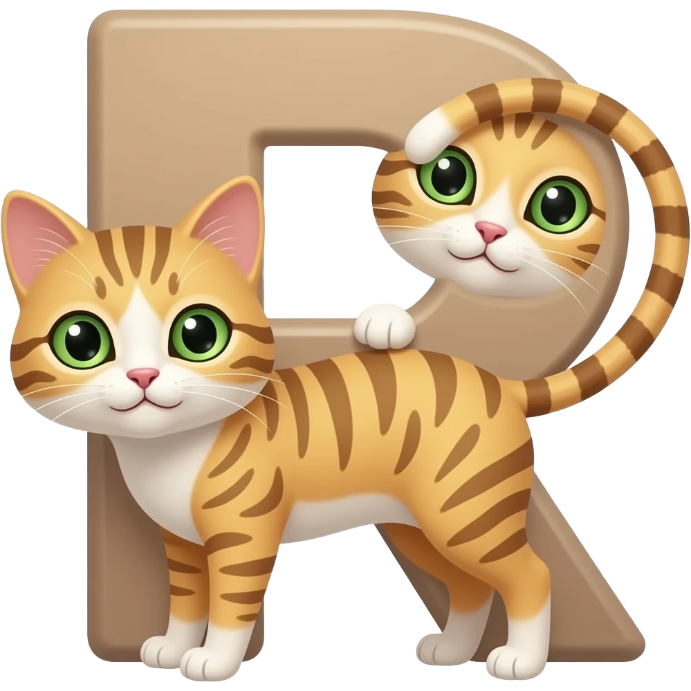 Letra R com um gato emoji
