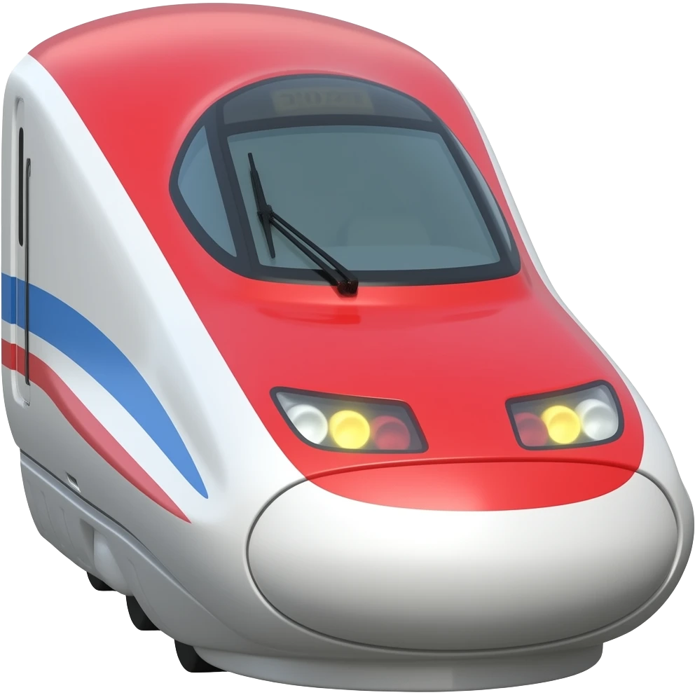 Train type: shinkansen (model year: 2021) iconic colour: red and white emoji