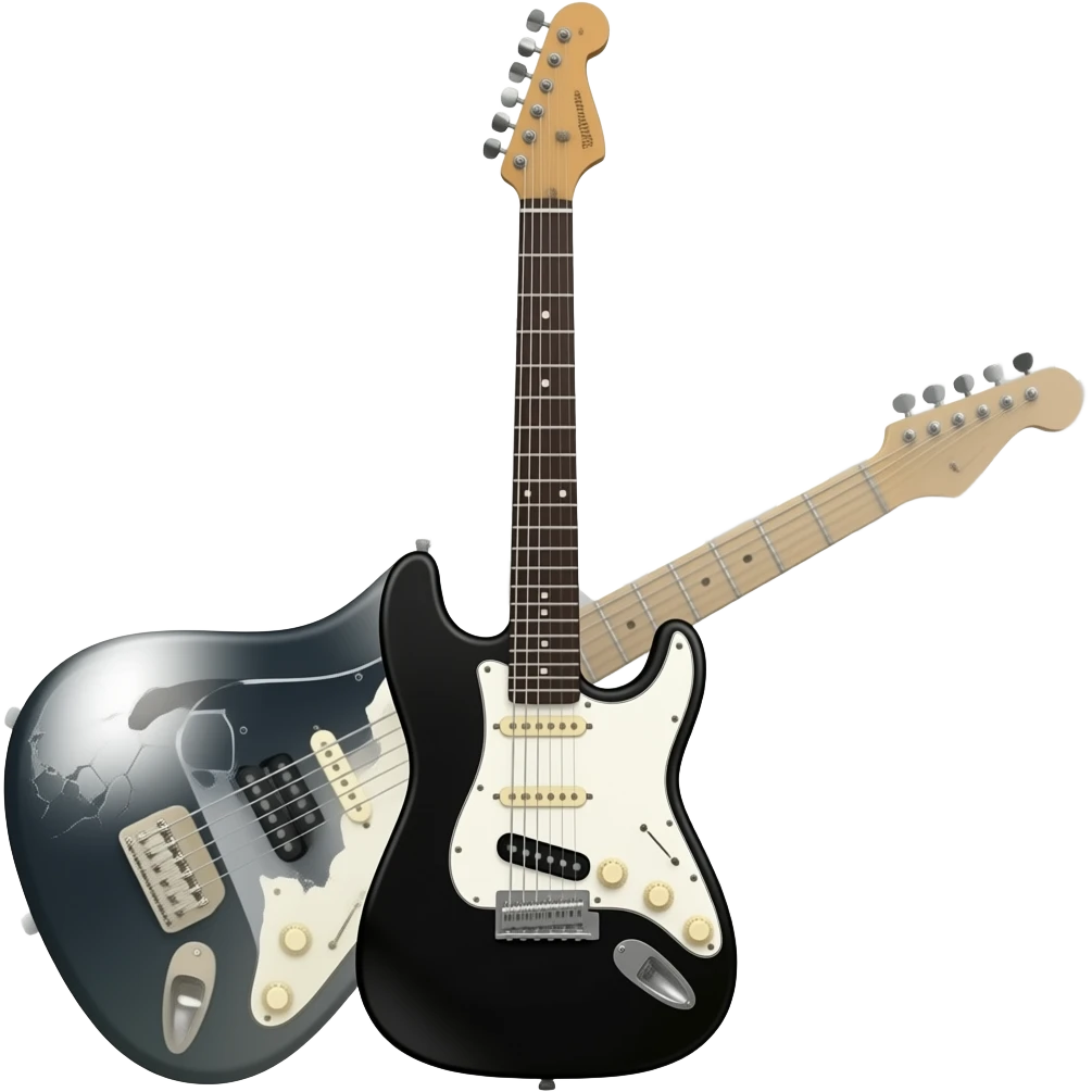 Death metal telecaster guitar emoji black and white emoji