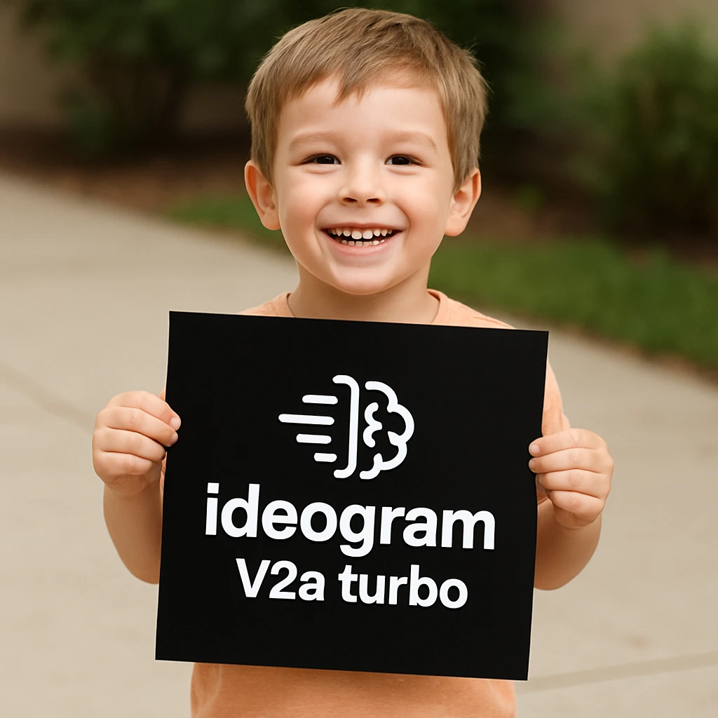 make image of a child holding a poster of this image emoji