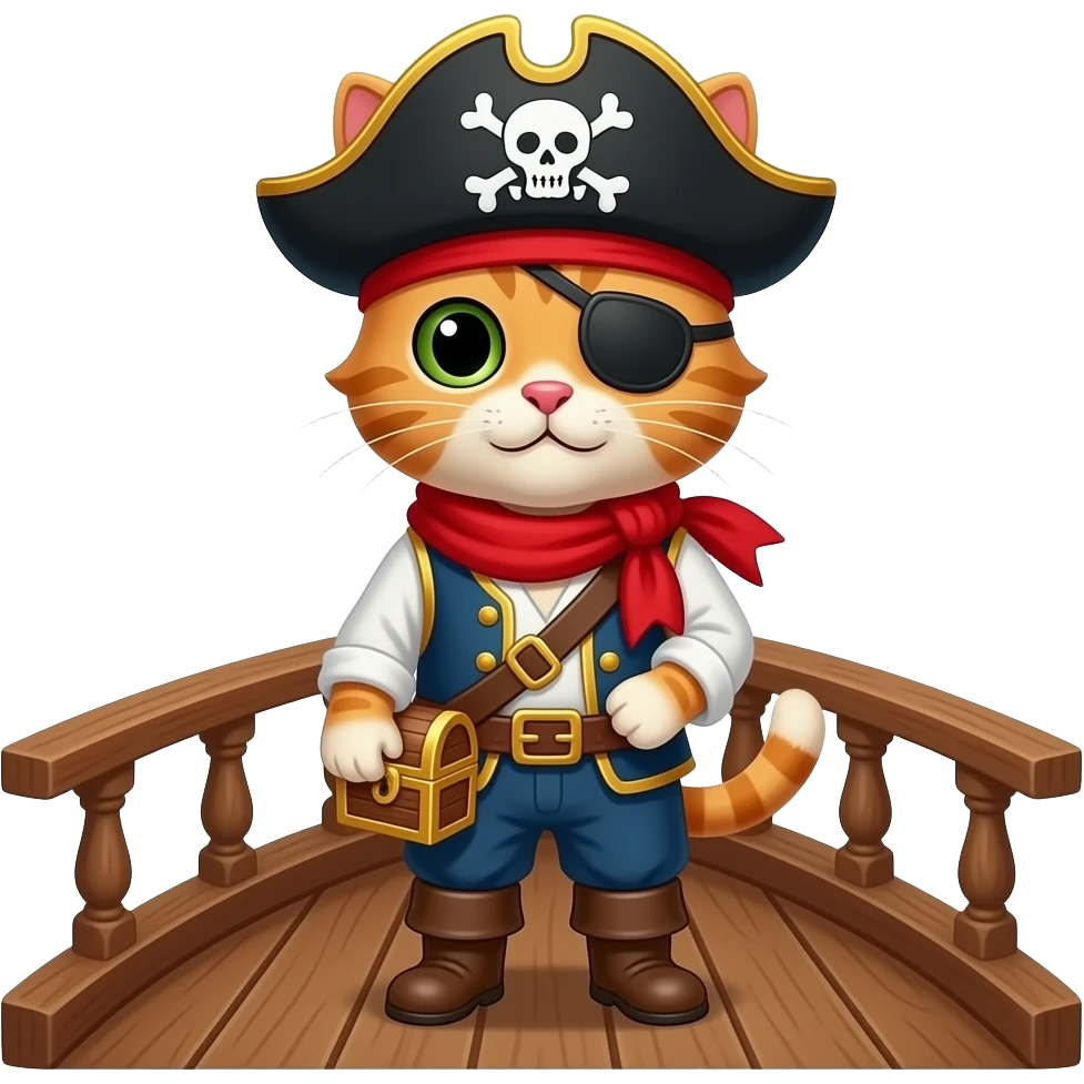 Make it make a cat be a pirate emoji