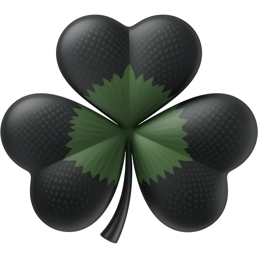 Trebol de 5 hojas negro emoji