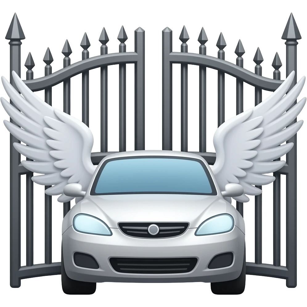 auto in hoftor 2 flügel weiß emoji