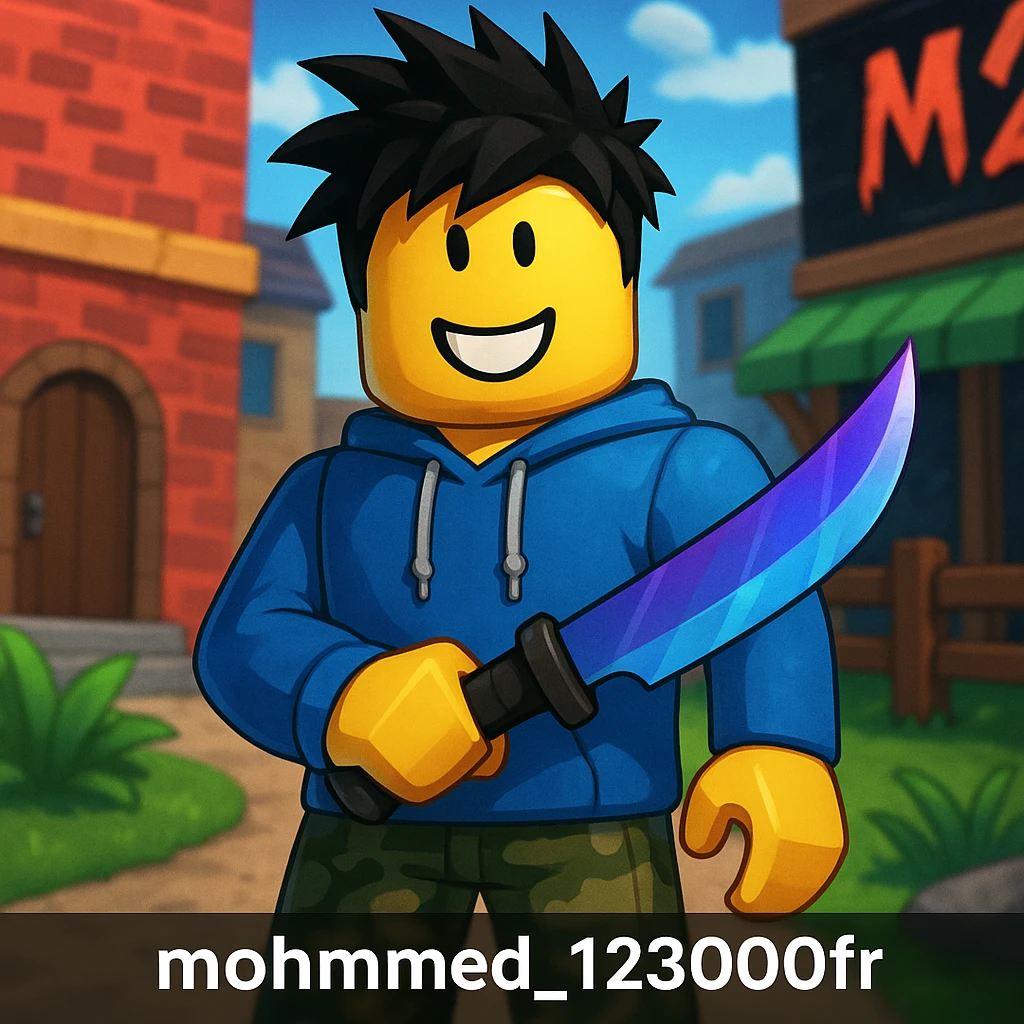 profile image of the Roblox user mohmmed_123000fr as seen in Murder Mystery 2 (MM2), capturing their avatar's appearance, vibrant and game-accurate style emoji
