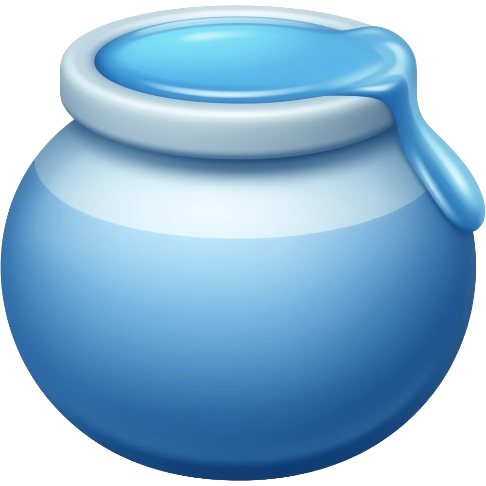 Blue honey pot with blue syrup on the top emoji