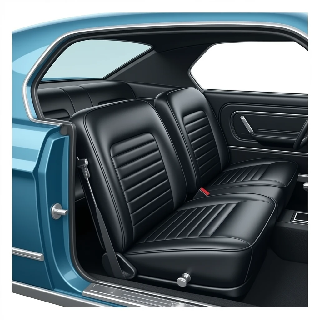 black backseat of a ford mustang 1968 coupe emoji