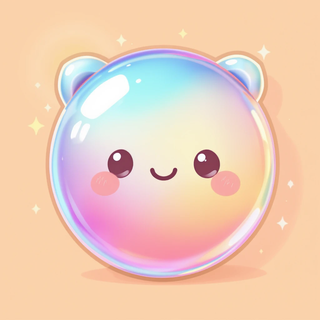 cute and shiny object with a gradient effect, no background emoji