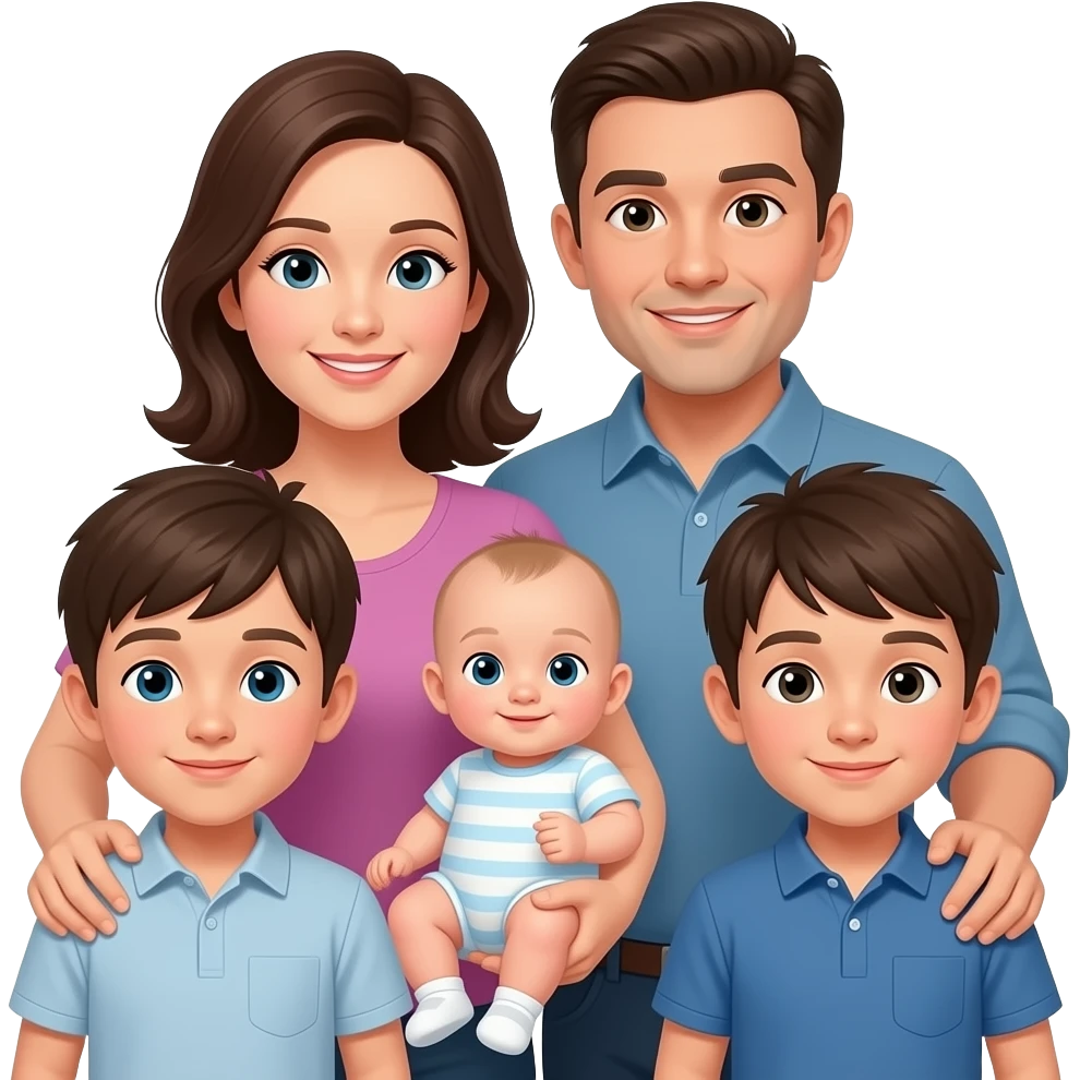 parents with two old boys and  baby emoji