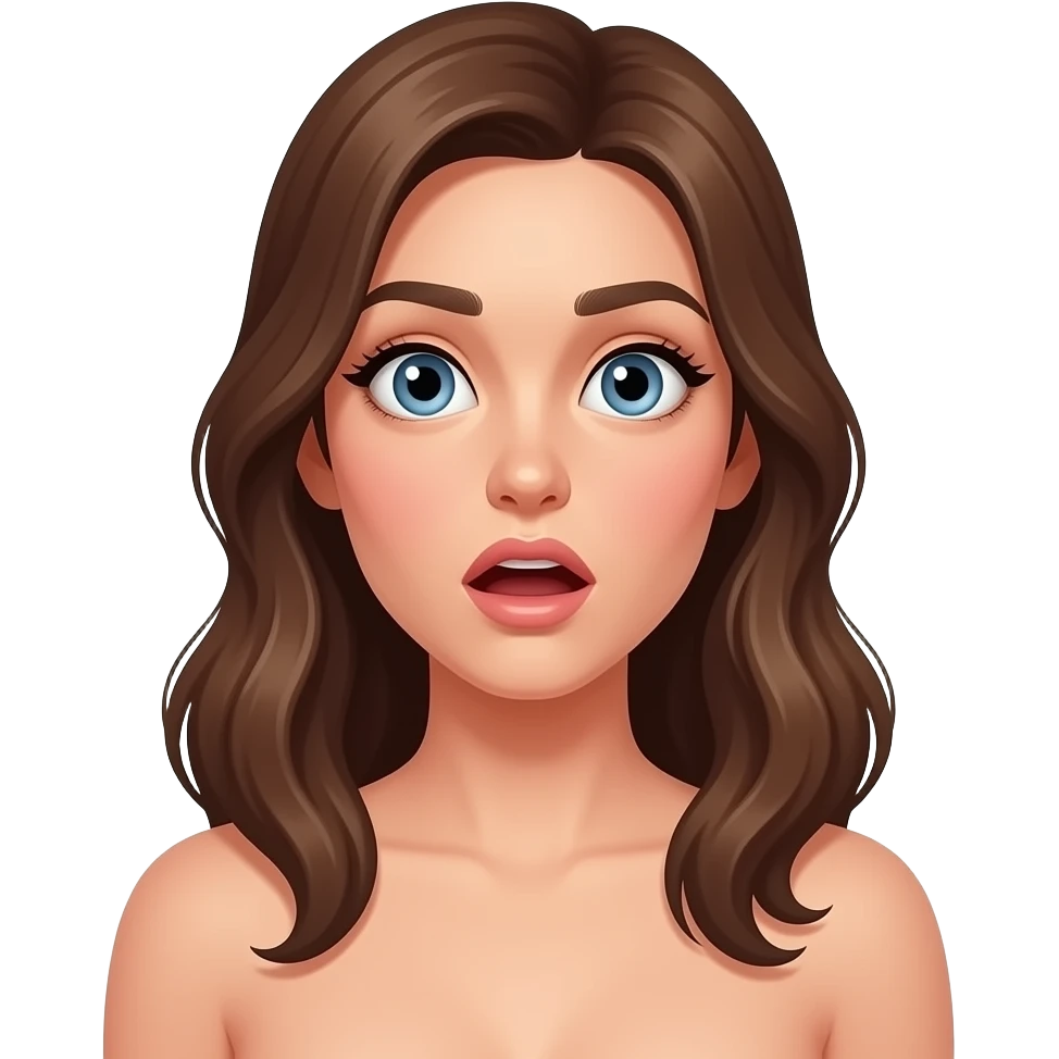 Shocked naked women emoji