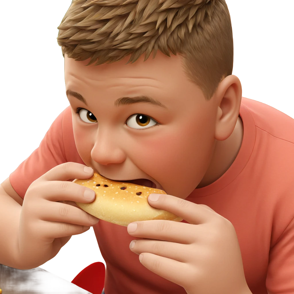 boy enjoying food close up emoji