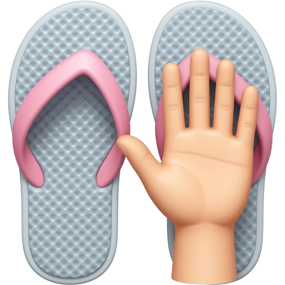 Hand holding slippers that will slap emoji