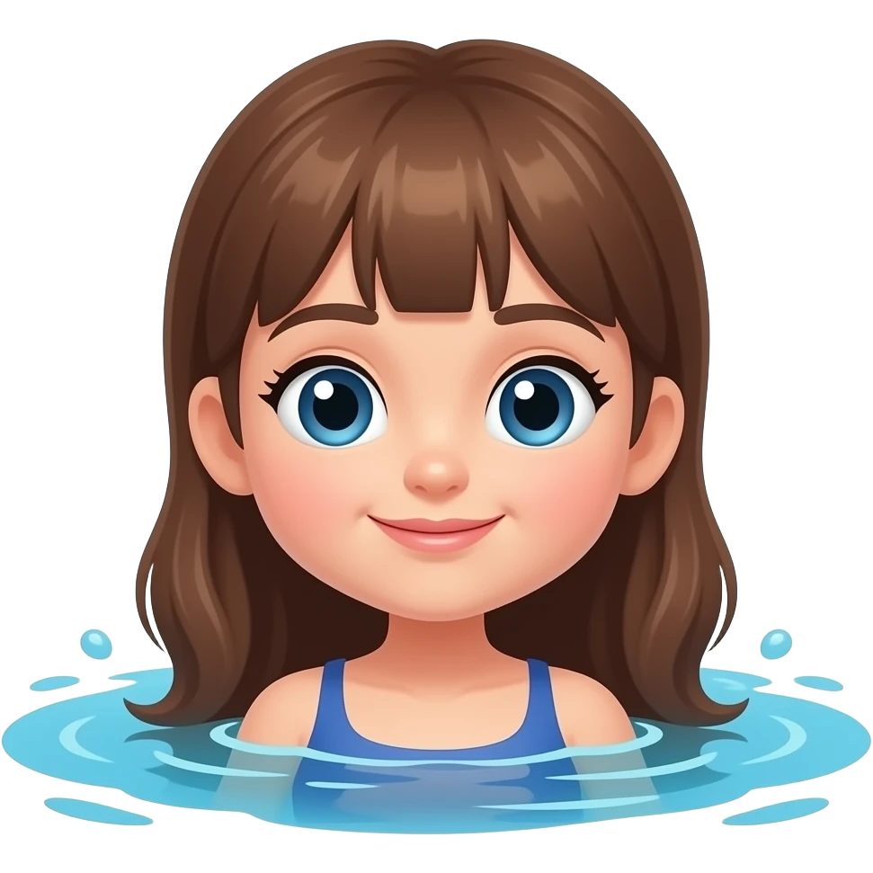 bgron hair girl swimmING emoji