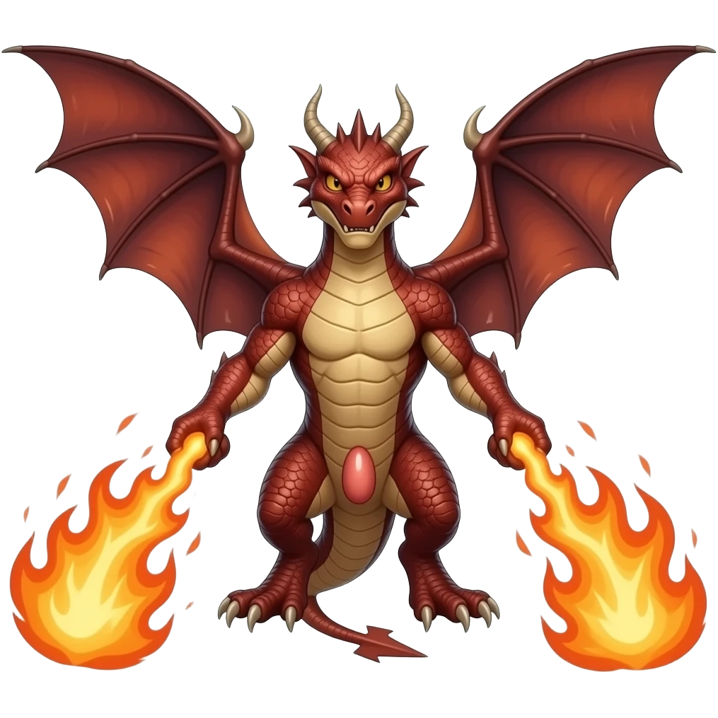 dragon with wings and produce fire in full zenith and full like ejaculation in hot sexy compared to the penis of male ekaculated semen at its peak emoji