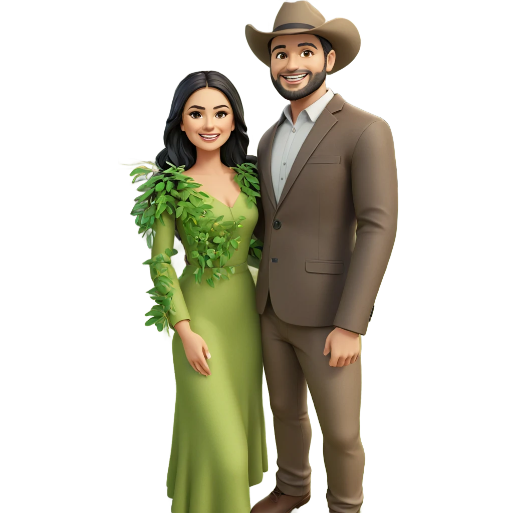 smiling couple in nature emoji