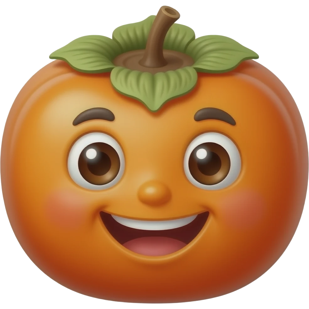 cheerful black dark-skinned black african persimmon fruit emoji