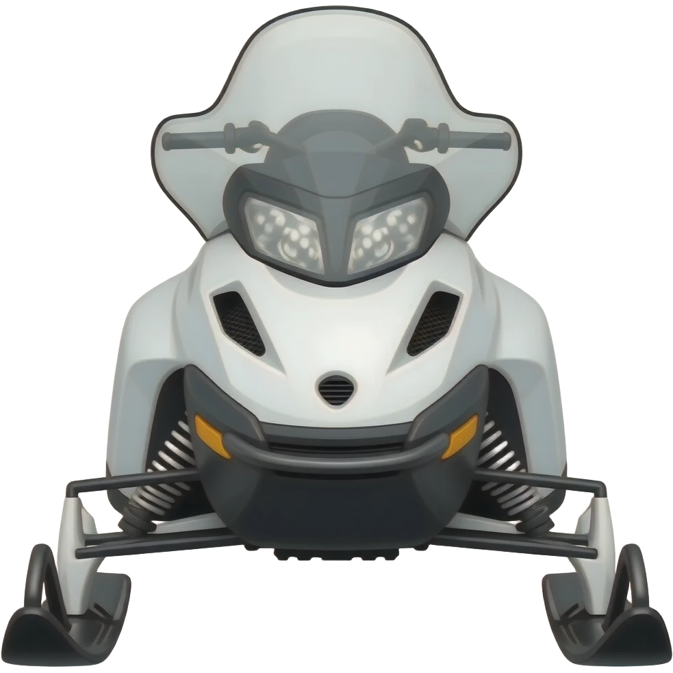 I need an emoji that looks like a white skidoo snowmobile with no window shield emoji