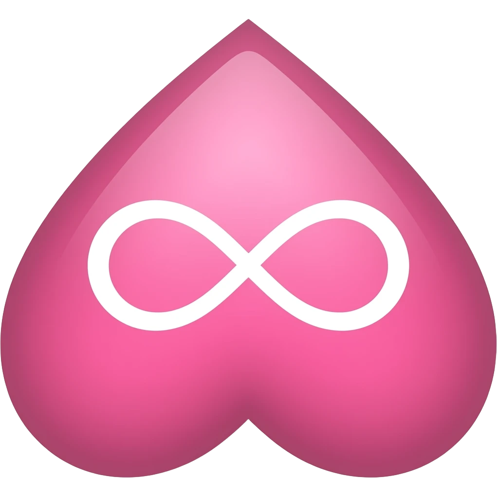 pink heart upside with infintie emoji