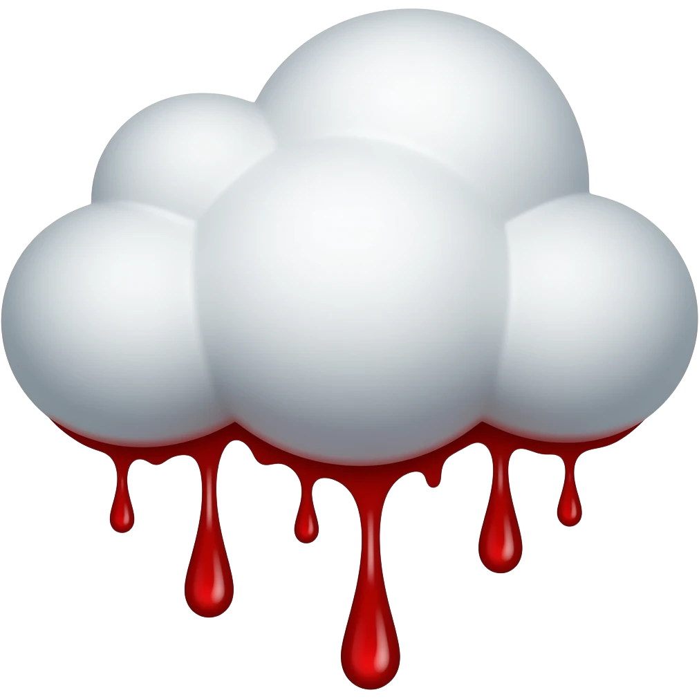 Cloud made of blood dripping emoji