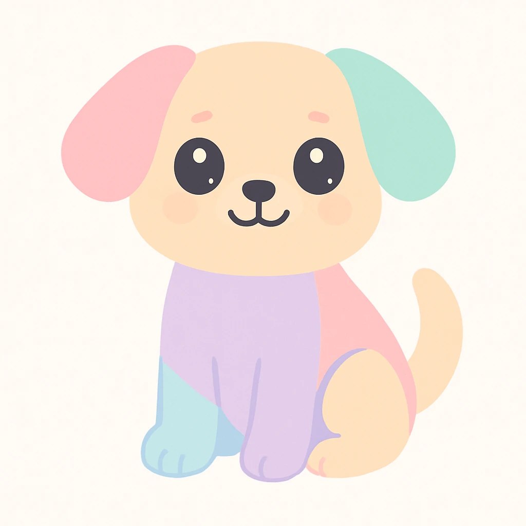{
  "style_description": {
    "overall_look": "Cute, minimal, and soft with a friendly and playful tone",
    "material_simulation": {
      "primary_material": "flat digital color",
      "texture_detail": "smooth surfaces with no texture or shading",
      "pattern": "none or very simple decorative accents (e.g., hearts, stars)"
    },
    "geometry": {
      "edge_style": "rounded, soft curves with no sharp angles",
      "dimensionality": "flat two-dimensional appearance with simple shapes"
    },
    "color_palette": {
      "scheme": "pastel and light tones",
      "preferred_colors": ["pink", "mint", "lavender", "baby blue", "peach"],
      "contrast": "low contrast with bright accents"
    },
    "facial_features": {
      "eyes": "large, sparkly, often oval or circular",
      "mouth": "small, often a simple curve or dot",
      "expression": "joyful, innocent, or calm"
    },
    "lighting": {
      "type": "none or implied with soft highlights",
      "purpose": "maintain a clean and cheerful look"
    },
    "render_constraints": {
      "avoid": ["realistic shading", "high detail", "dark themes", "texture noise"],
      "focus_on": ["cute expression", "iconic simplicity", "emotional warmth"]
    },
    "background": {
      "color": "white or soft pastel",
      "style": "plain or patterned with simple icons (e.g., polka dots, stars)",
      "lighting_consistency": "no shadows, evenly lit feel"
    }
  }
}

{subject} = dog emoji