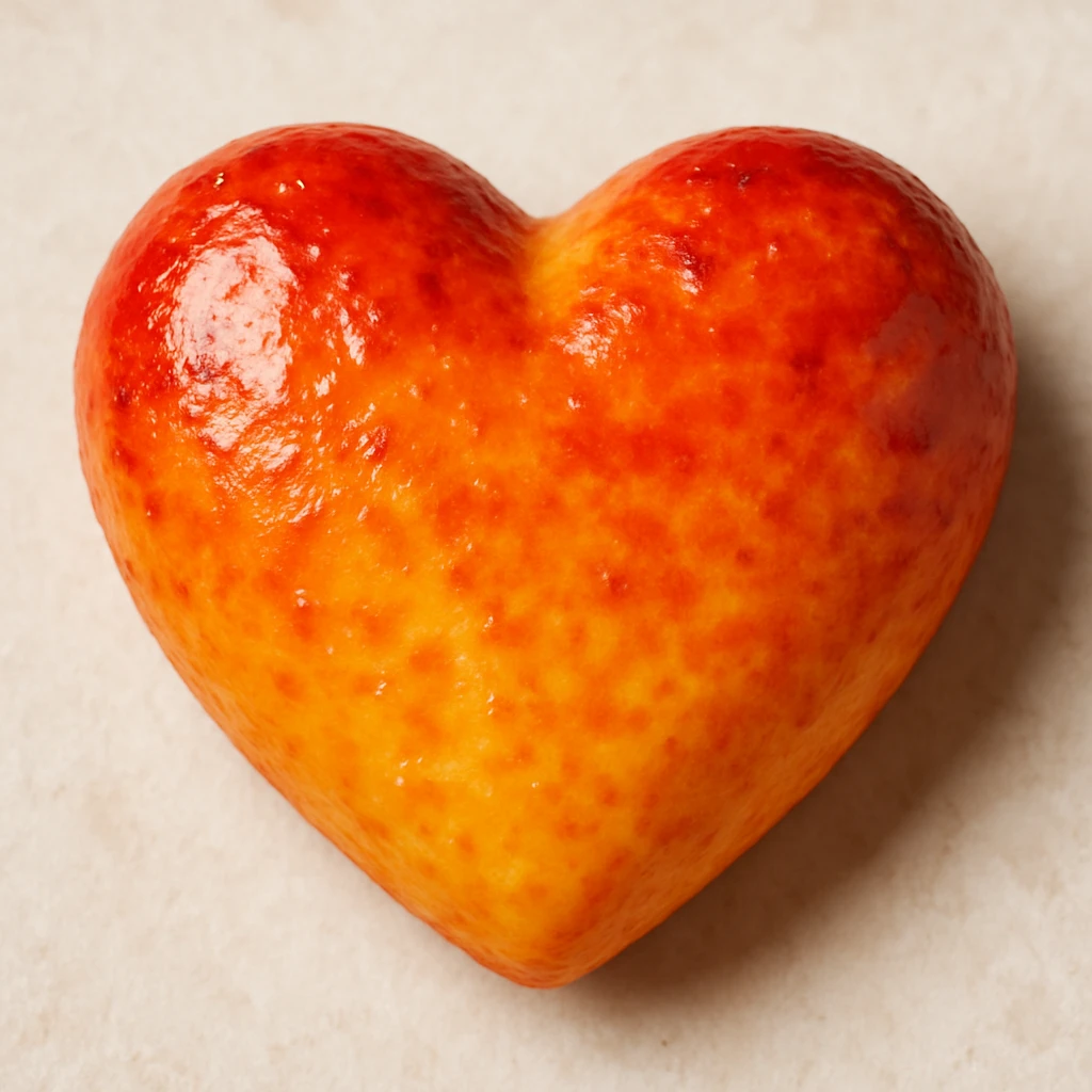 food heart emoji, shiny, with a gradient effect emoji