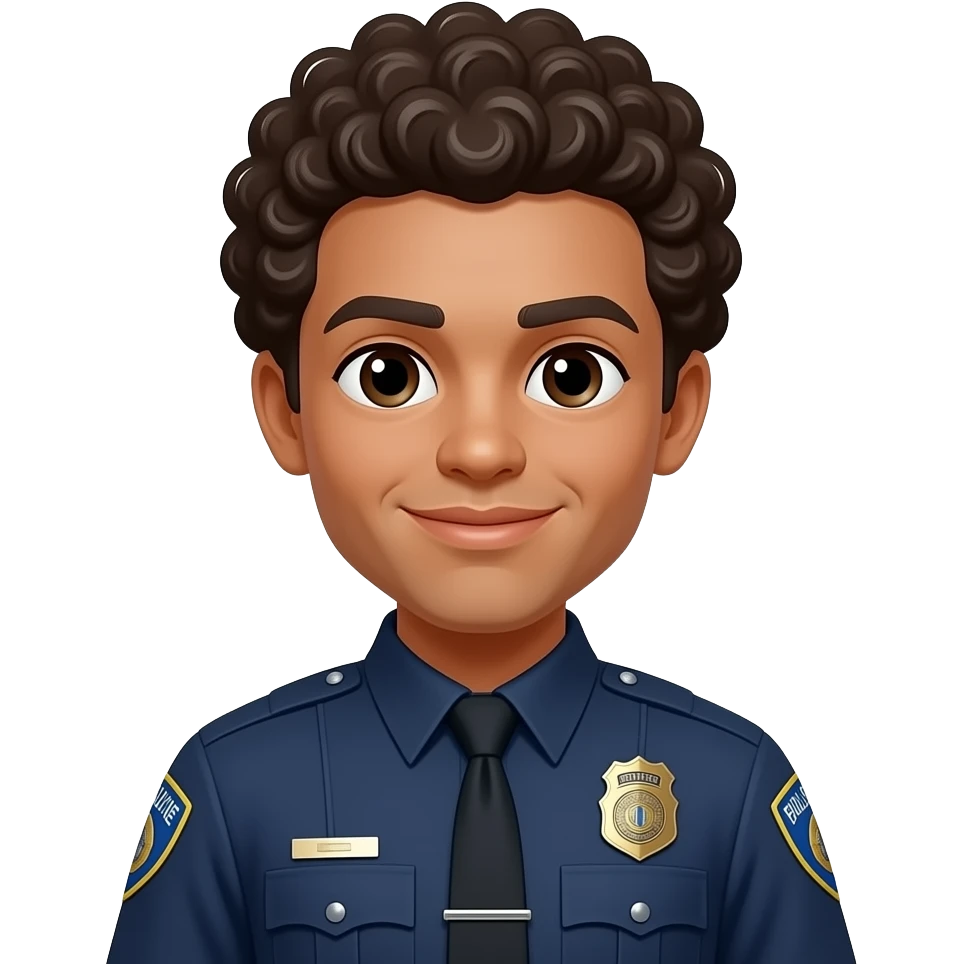 police man curly hair emoji